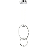 WOFI LED Hängeleuchte, 2 flammig, Ringe, neutralweiß, H 230cm