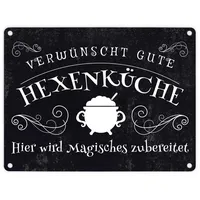 Speecheese Verwünscht gute Hexenküche Halloween Metallschild in 15x20 cm