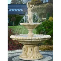 Casa Padrino Jugendstil Springbrunnen Frau mit Vase Sandfarben Ø