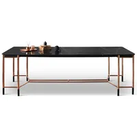 Casa Padrino Luxus Esstisch Schwarz / Kupfer 240 x