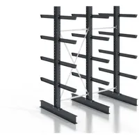 Stier Kragarmregal schraubbar doppelseitig 2 Felder mit 4 Ebenen