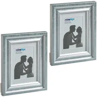 Relaxdays Bilderrahmen Silber 13x18 cm 2er Set