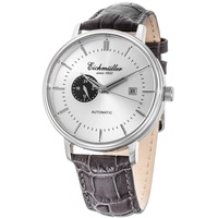 EICHMÜLLER Automatikuhr Silberfarben, Lederband grau 42 mm,
