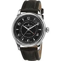 Revue Thommen Herren-Armbanduhr 10012.2537 Tageszeiger, schwarzes Zifferblatt, automatische Armbanduhr