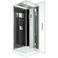 AcquaVapore D38-03R1 Komplettdusche 80 x 80 cm schwarz Sicherheitsglas