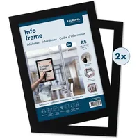 Europel Info-Rahmen Selbstklebend schwarz 23,8x17,6 cm 2er Set