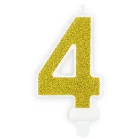 OEM Geburtstagskerze Zahl 4 7 cm gold