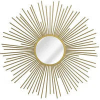 KUNSTLOFT Wandspiegel, Gold, Metall, 80x80x3 cm, Spiegel, Wandspiegel