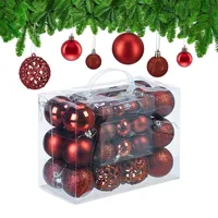 Relaxdays Weihnachtskugeln im 50er Set, glitzernde, Matte & glänzende