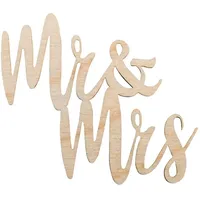 Rayher Holz Minischrift "Mr&Mrs", FSC Mix natur, 7x6,2x0,3cm, SB-Btl