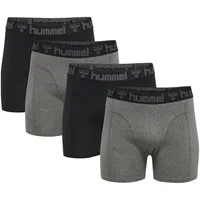 Hummel hmlMARSTON 4-PACK BOXERS - black/dark grey melange S