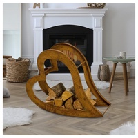 ETC Shop Kaminholzregal Herz liegend, rostfarben, H 57 cm