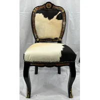Casa Padrino Barock Boulle Esszimmer Stuhl Weiß / Schwarz