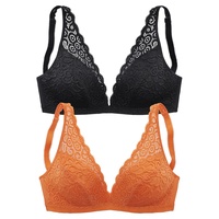 PETITE FLEUR Bralette-BH Damen orange+schwarz Gr.75C