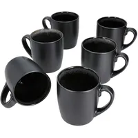 Mambocat 6er Set Kaffeebecher Zakynthos Reactive Glaze Grey Black