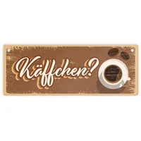 Speecheese Metallschild mit trendigen Kaffee Motiven - Käffchen? für