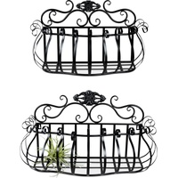 Formano Wandkörbe 2er-Set aus Metall Schwarz
