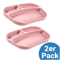MiaMia Esslern-Teller aus Silikon 2er Pack - Rose