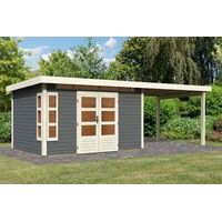 Karibu Gartenhaus Kastorf 7 mit Anbaudach 3,2 m