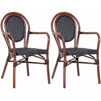 Pemora 2-er Set Bistrostuhl Outdoor-Stuhl Terrassenstuhl Balkonstuhl Armlehnstuhl BAMBU