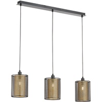 WOFI Hängeleuchte 3 flammig Pendelleuchte schwarz Esszimmerlampe Höhenverstellbar, Metall