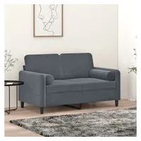 VidaXL Zierkissen 2 Stk. Dunkelgrau Ø15x50 cm Samt