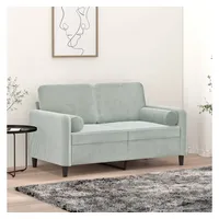 VidaXL Zierkissen 2 Stk. Hellgrau Ø15x50 cm Samt