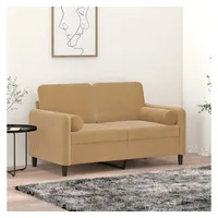 VidaXL Zierkissen 2 Stk. Braun Ø15x50 cm Samt