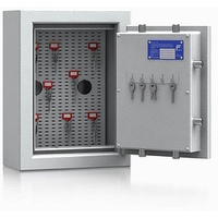 ISS safe4key Schlüsseltresor grau mit 5 + Schlüsselhaken-System Haken