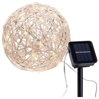 Bonetti Solar Dekokugel mit 50 LED aus Rattan mit