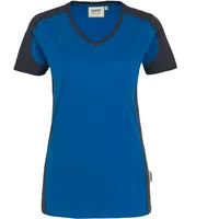 Hakro Damen V-Shirt Contrast Mikralinar® royalblau/anthrazit, 5XL
