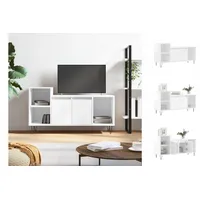 VidaXL TV-Schrank Hochglanz-Weiß 100x35x55 cm Holzwerkstoff