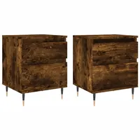 VidaXL Nachttische 2 Stk. Räuchereiche 40x35x50 cm Holzwerkstoff