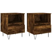 VidaXL Nachttische 2 Stk. Räuchereiche 40x35x50 cm Holzwerkstoff