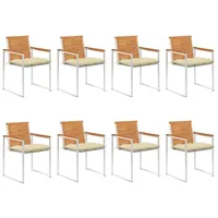 VidaXL Gartenstuhl 8 St. mit Kissen 8 x 8