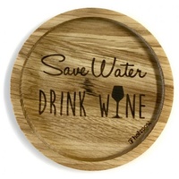 Holzpost Eichenholz Untersetzer Ø 11,2 cm Save Water -