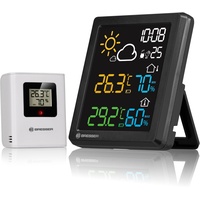 Bresser MeteoCast Pico Farbwetterstation - Thermo-Hygro-Außensensor, Max./Min.-Wertspeicher, DCF-gesteuerte Uhrzeit,