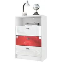 Vladon Kommode, Weiß, Holzwerkstoff, 56x86x36 cm, Wohnzimmer, Kommoden &