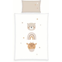 Herding 2485259063 - babybest® Bettwäsche, Little Friends, Baumwolle/Renforcé, 40x60/100x135