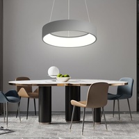 WOFI Pendellampe grau Pendelleuchte dimmbar Esstischbeleuchtung Esstisch Lampe LED,