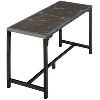 Tectake tectake® Rattan Tisch, mit Aluminium- und Holzgestell, wetterfest
