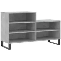 VidaXL Schuhregal Betongrau 102x36x60 cm Holzwerkstoff