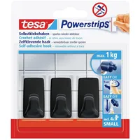 Tesa Black Hooks S Powerstrips Klebehaken Small Eckig (B