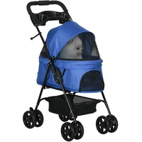 PawHut Hundewagen mit Klappfunktion Becherhalter grau 67L x 45B