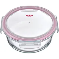 Westmark Glas-Frischhaltedose rund transparent/rot 950 ml