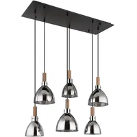 GLOBO Mattea 6-flg. 30 cm schwarz Metall Glas