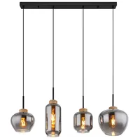GLOBO Hängeleuchte 4-flg. E27 96 cm rechteckig schwarz matt