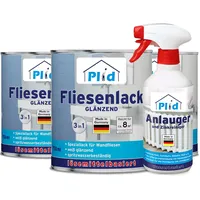 Plid Fliesenlack Set 2,25l Cremeweiß glänzend für ca. 23m2