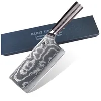 WolfCut Damascus Hackmesser/Hackbeil 17,8 cm 67 Lagigen Damaszener Stahl