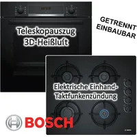 Bosch Herdset Bosch Backofen 3D-Heißluft eek a+ Gaskochfeld autark